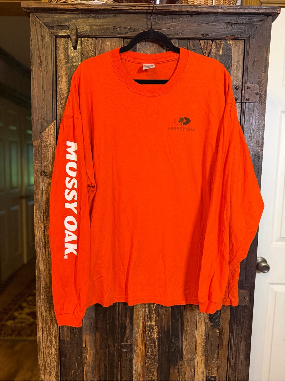 Vintage Y2K Mossy Oak Hunting Shirt Men’s 2XL Blaze Orange Long Sleeve Jerzees